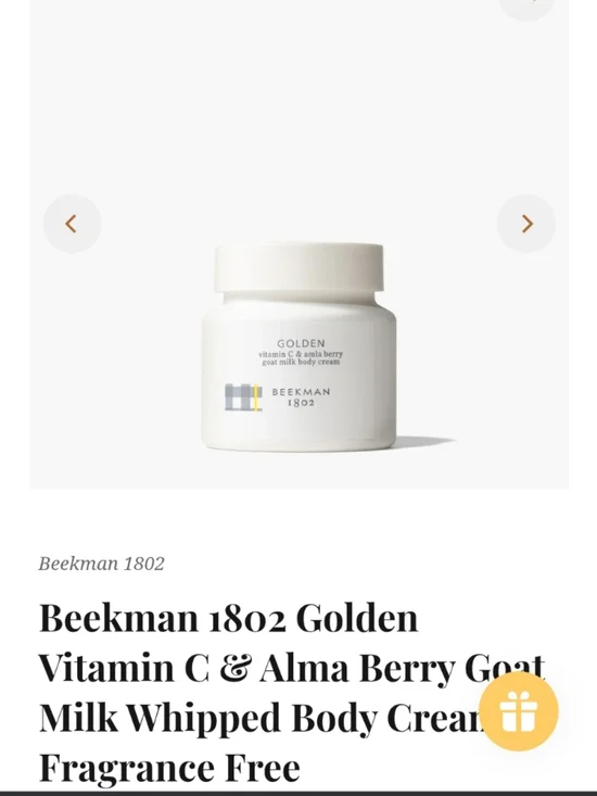Beekman 1802 NWT Golden Vitamin C & Amla Berry Goat Milk Body Cream NIB NEW IN - Picture 3 of 7